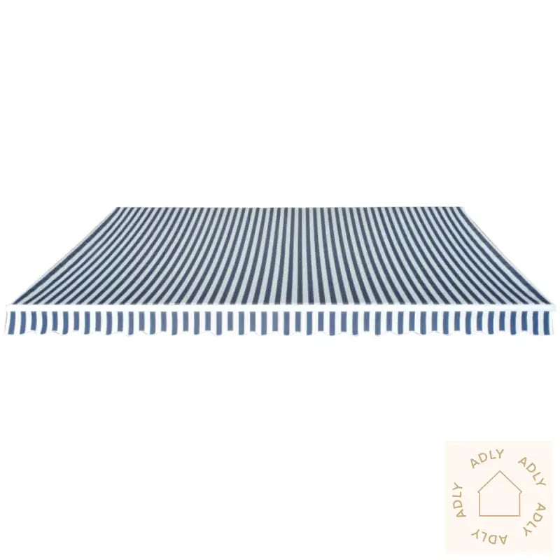 Sammenleggbar Markise Manuell 500 Cm Blå Og Hvit
