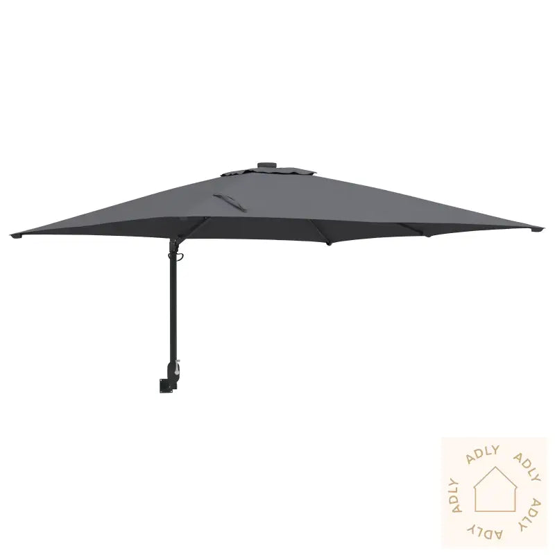 Uteparasoll Antrasitt Polyester, Pulverlakkert Stål Stor
