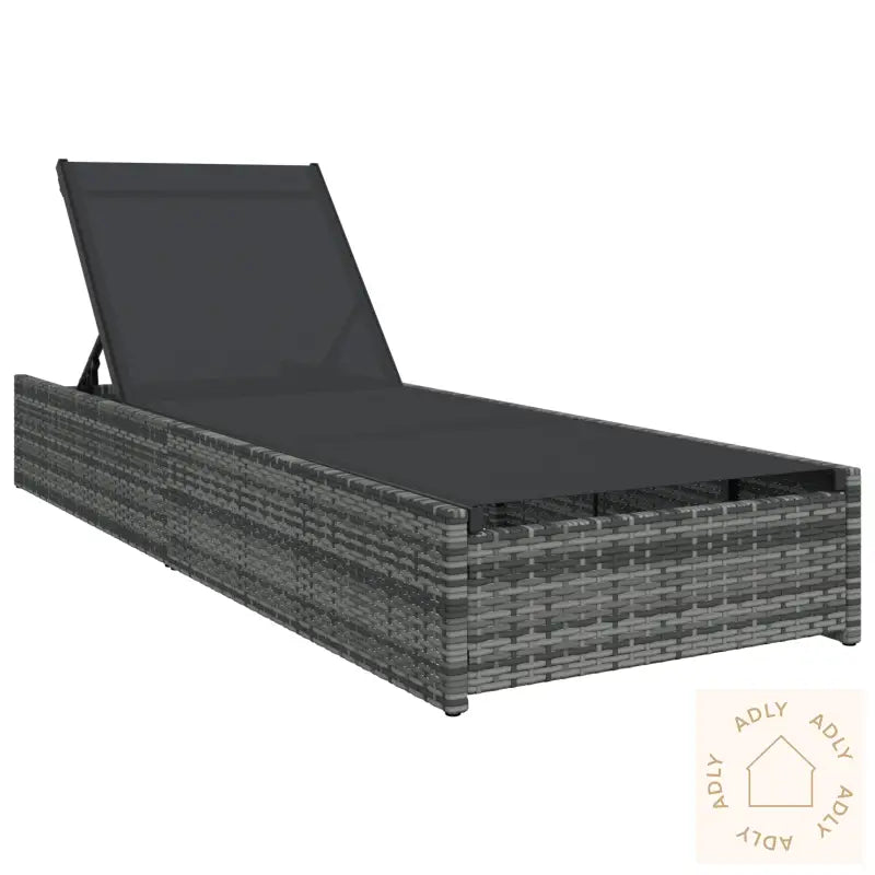 Solstol Grå 60X200X27 Cm Poly Rattan