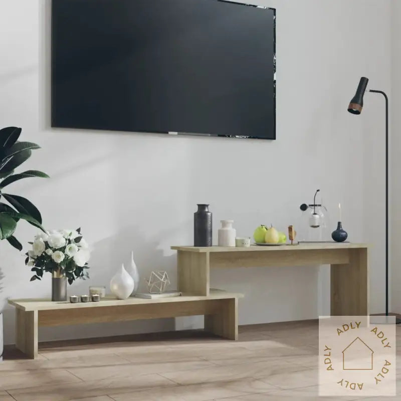 Tv-Benk Sonoma Eik 180X30X43 Cm Konstruert Tre