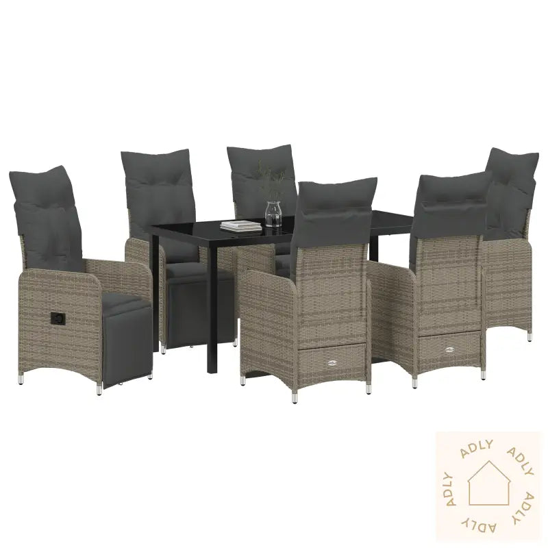 7 Delt Hage Spisegruppe Med Puter Beige Poly Rotting