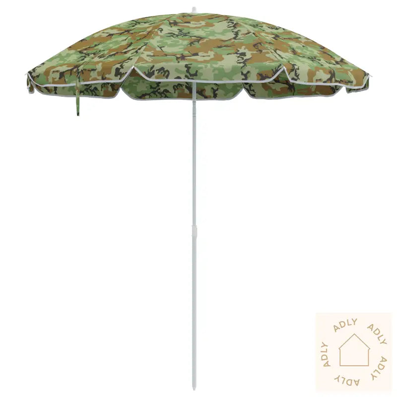 Strandparasol Med Metallstang Kamuflasje 161X193 Cm Polyester