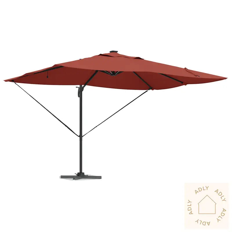 Kantilever Roma Parasol Med Led-Er Terrakotta 352X251X265 Cm Aluminium