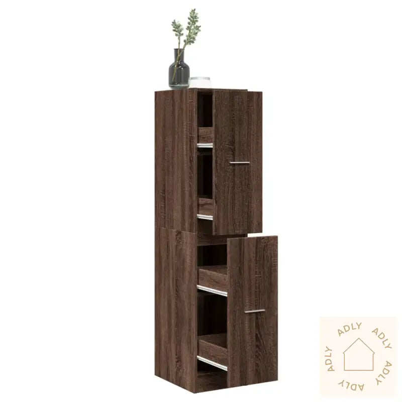 Apotekskap Brun Eik 30X41X144,5 Cm Konstruert Tre