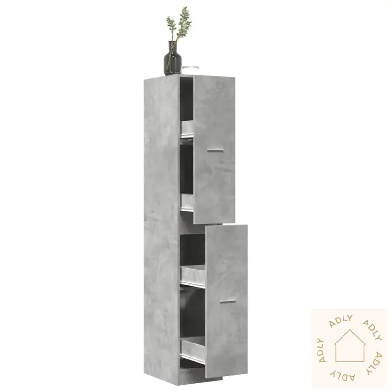 Apotekskap Betonggrå 30X41X174,5 Cm Konstruert Tre