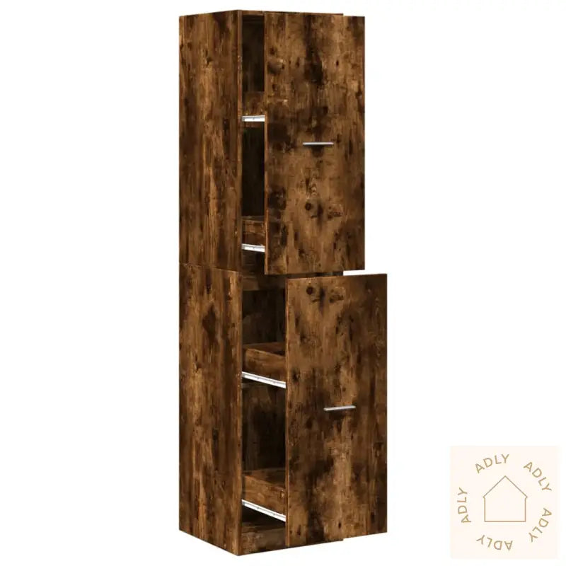 Apotekskap Røkt Eik 40X41X174,5 Cm Konstruert Tre
