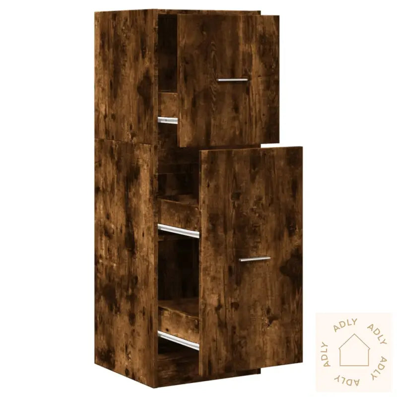 Apotekskap Røkt Eik 40X41X118 Cm Konstruert Tre