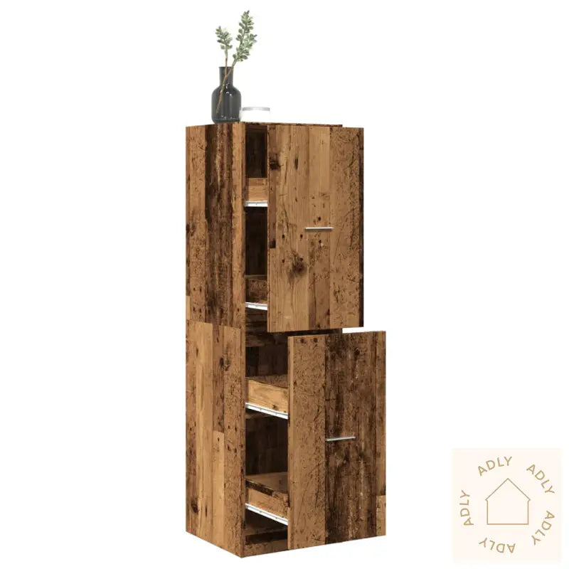 Apotekskap Gammelt Tre 40X41X144,5 Cm Konstruert Tre