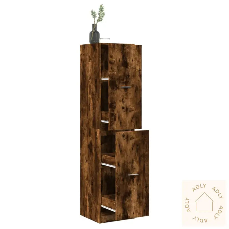 Apotekskap Røkt Eik 40X41X174,5 Cm Konstruert Tre