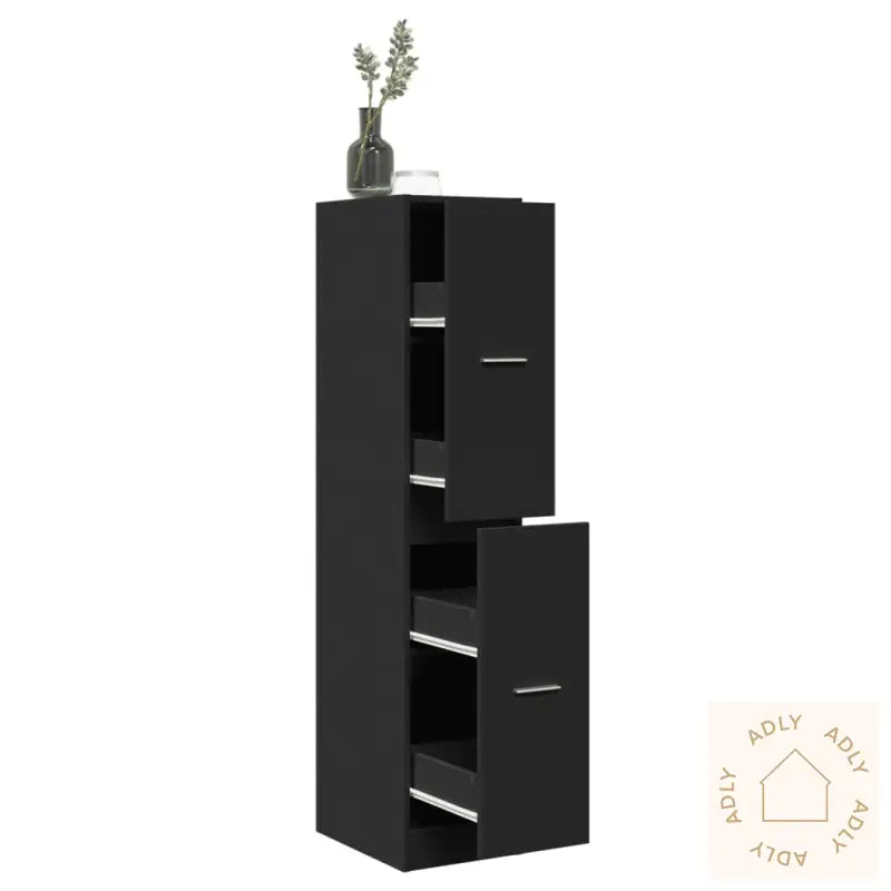 Apotekskap Svart 30X41X144,5 Cm Konstruert Tre