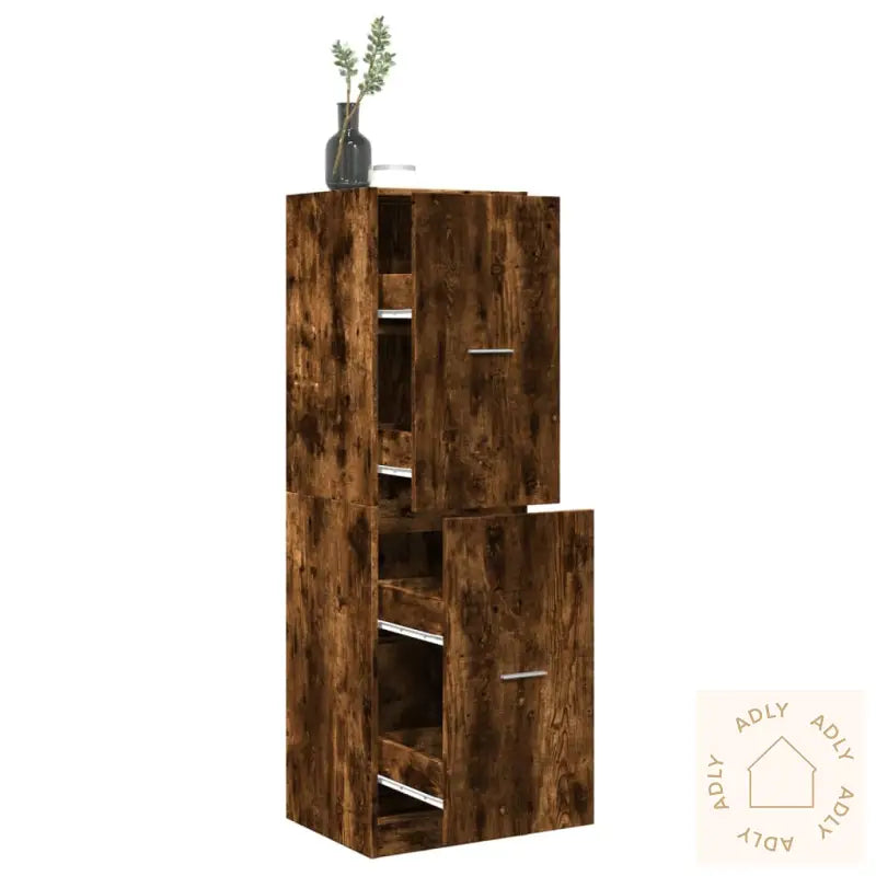 Apotekskap Røkt Eik 40X41X144,5 Cm Konstruert Tre
