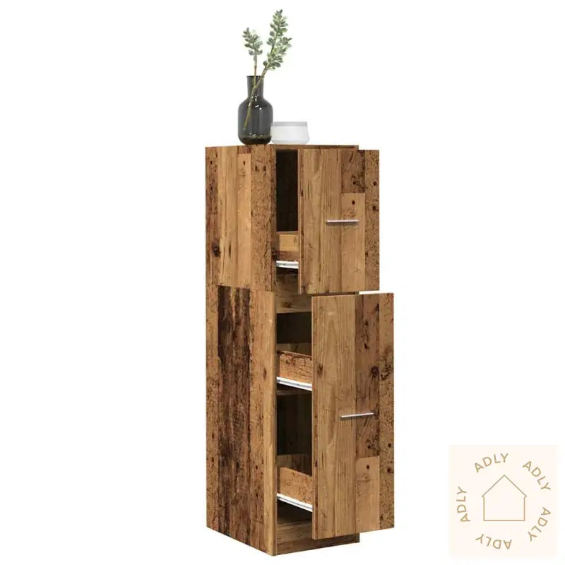 Apotekskap Gammelt Tre 30X41X118 Cm Konstruert Tre