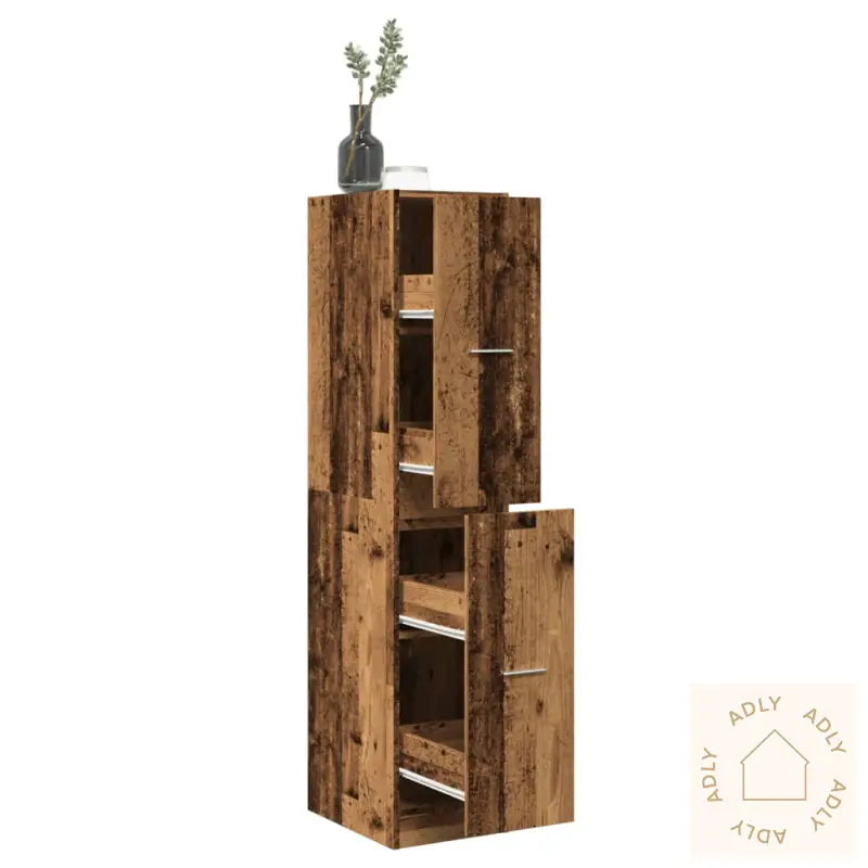 Apotekskap Gammelt Tre 30X41X144,5 Cm Konstruert Tre