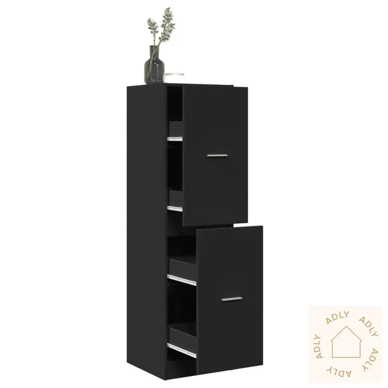 Apotekskap Svart 40X41X144,5 Cm Konstruert Tre
