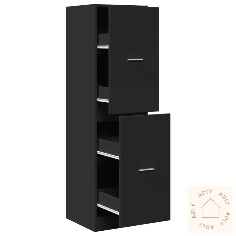 Apotekskap Svart 40X41X144,5 Cm Konstruert Tre