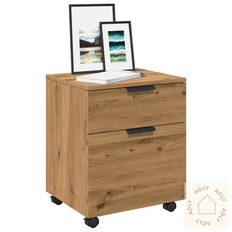 Mobilt Arkivskap Med Hjul Artisan Eik 45X38X54Cm Konstruert Tre