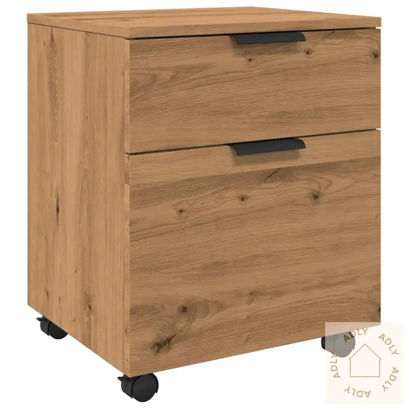 Mobilt Arkivskap Med Hjul Artisan Eik 45X38X54Cm Konstruert Tre