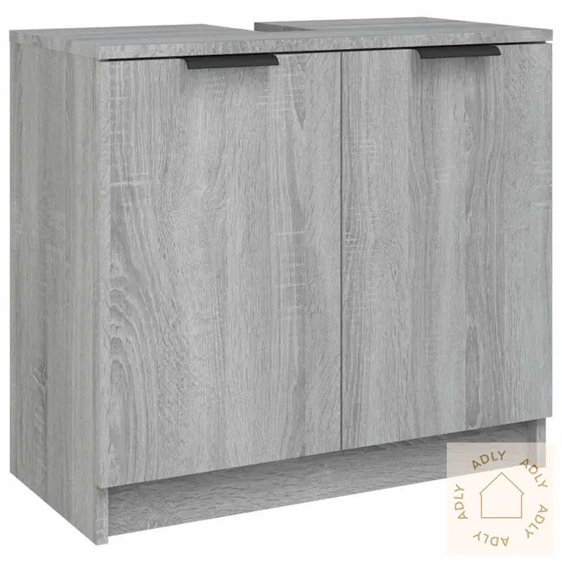 Baderomsskap Grå Sonoma Eik 64,5X33,5X59 Cm Konstruert Tre