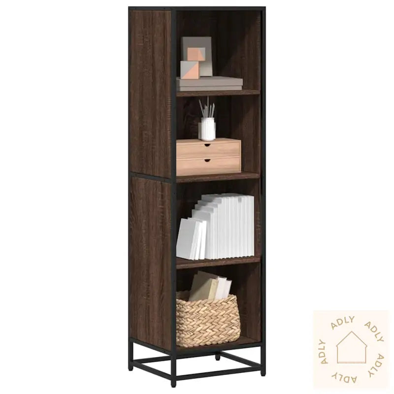 Bokhylle Brun Eik 40X35X139 Cm Konstruert Tre