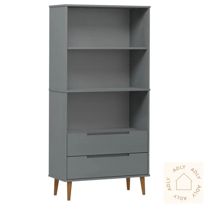 Bokhylle Molde Grå 85X35X170,5 Cm Heltre Furu