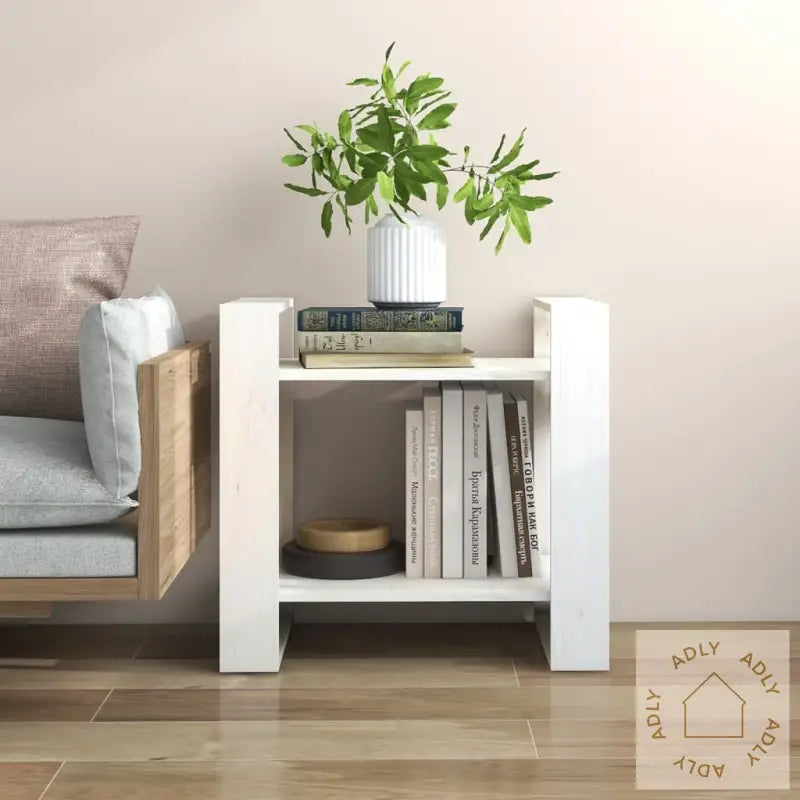 Bokhylle/Romdeler Hvit 60X35X57 Cm Heltre Furu
