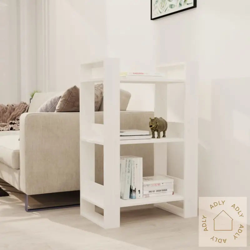 Bokhylle/Romdeler Hvit 60X35X91 Cm Heltre Furu