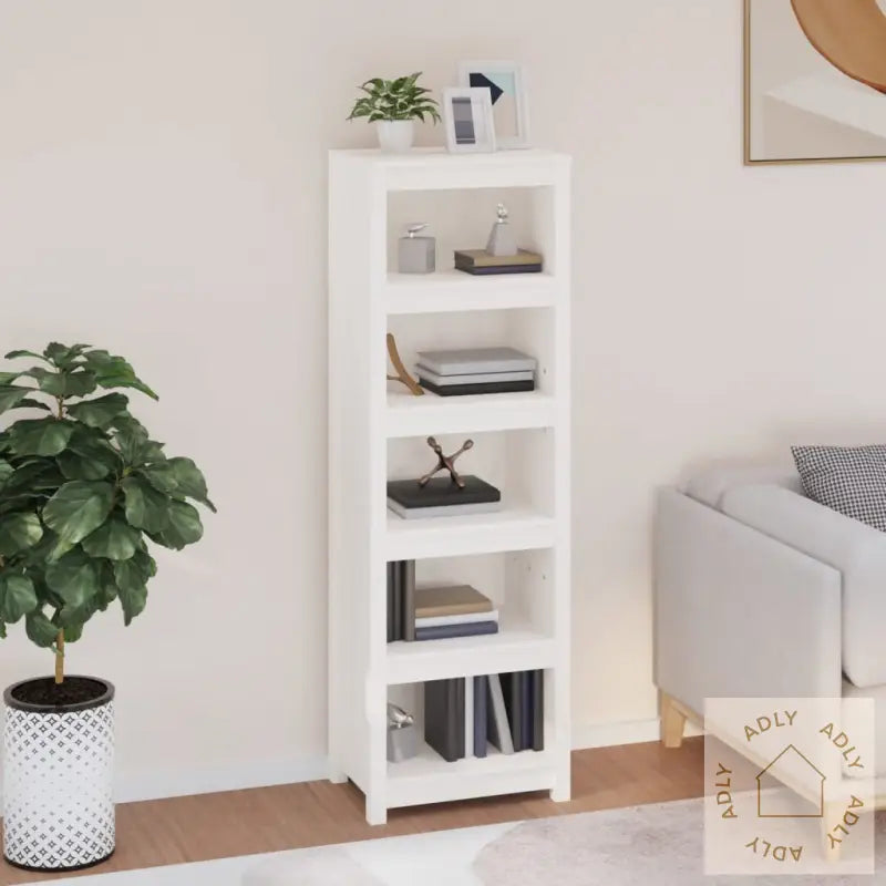 Bokhylle Hvit 50X35X154Cm Heltre Furu