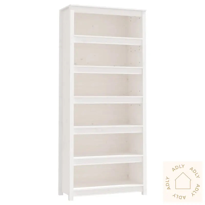 Bokhylle Hvit 80X35X183 Cm Heltre Furu