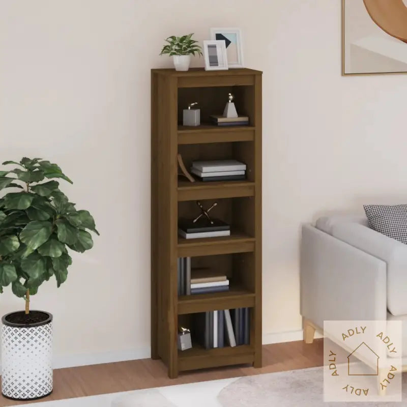 Bokhylle Honningbrun 50X35X154 Cm Heltre Furu