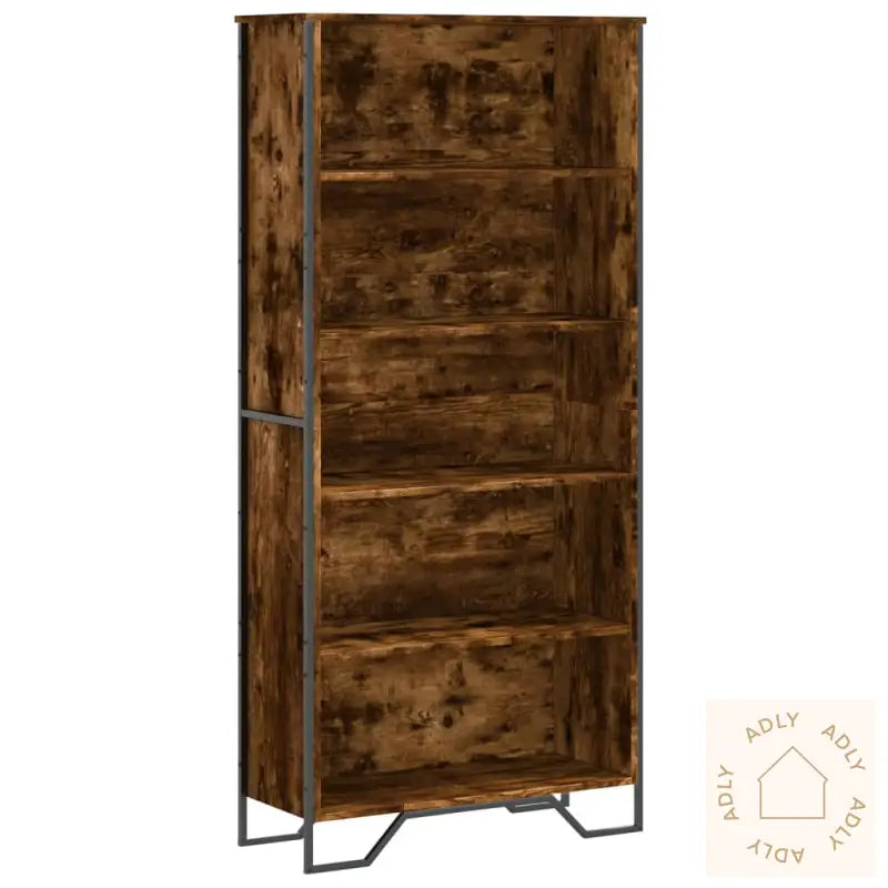 Bokhylle Røkt Eik 80X31X169 Cm Konstruert Tre