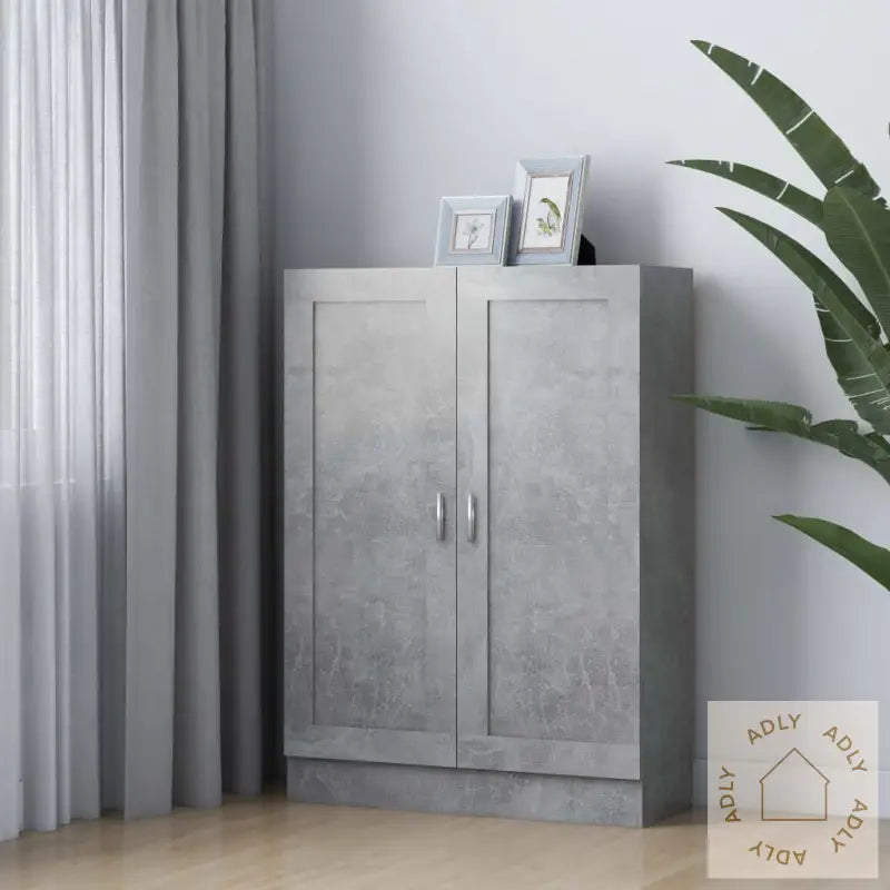 Bokhylle Betonggrå 82,5X30,5X115 Cm Konstruert Tre
