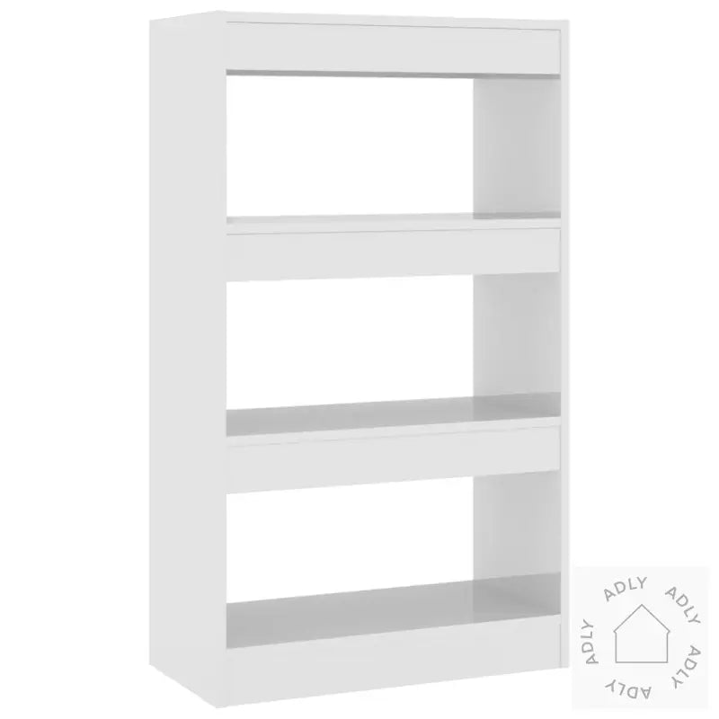 Bokhylle/Romdeler Høyglans Hvit 60X30X103 Cm Konstruert Tre