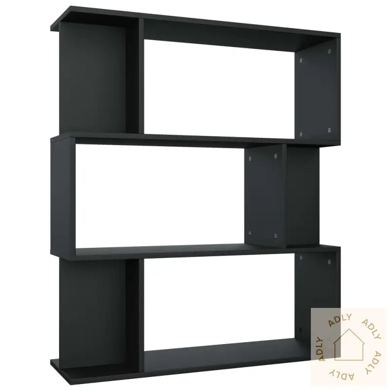 Bokhylle/Romdeler Svart 80X24X96 Cm Konstruert Tre