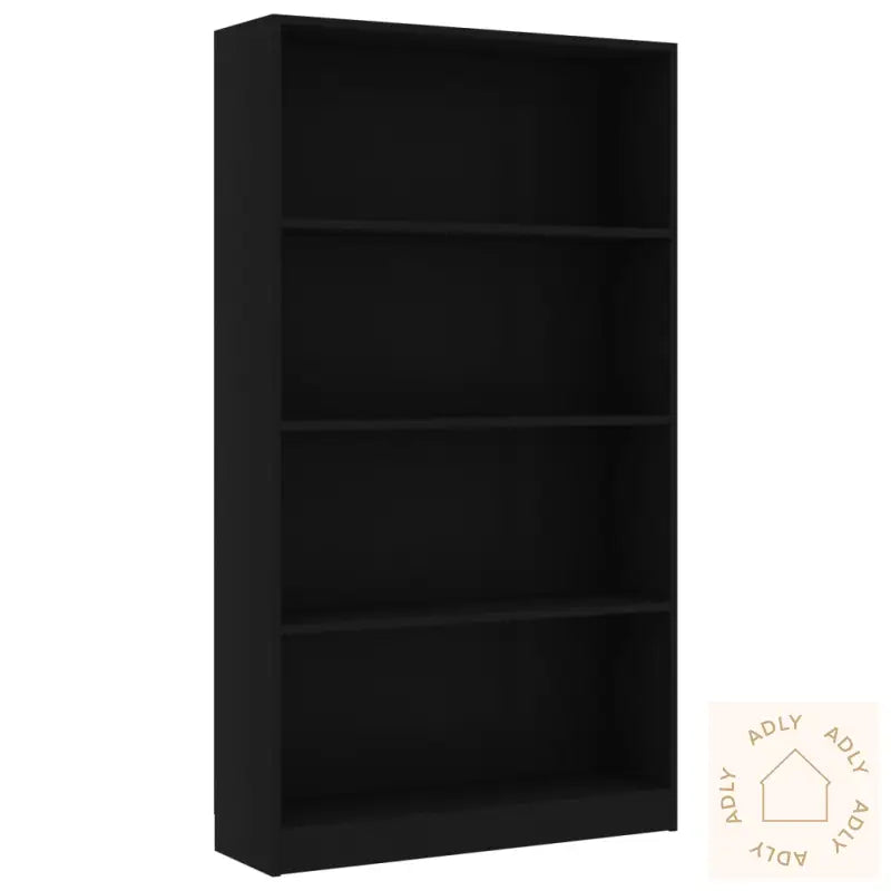 Bokhylle 4 Nivåer Svart 80X24X142 Cm Konstruert Tre