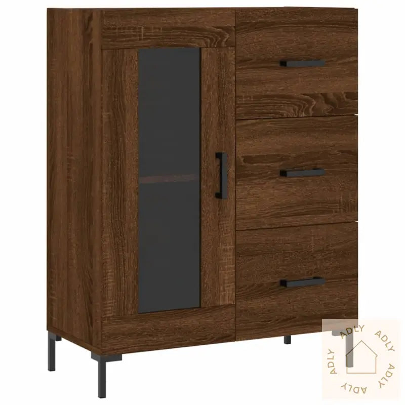 Skjenk Brun Eik 69,5X34X90 Cm Konstruert Tre