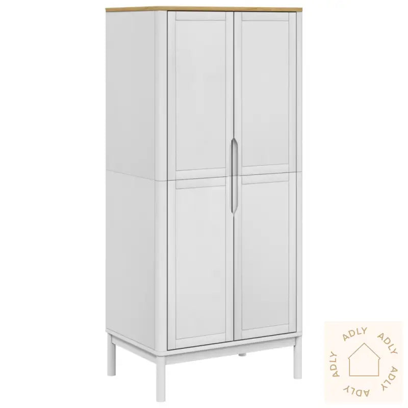 Garderobe Floro Hvit 77X53X171 Cm Heltre Furu