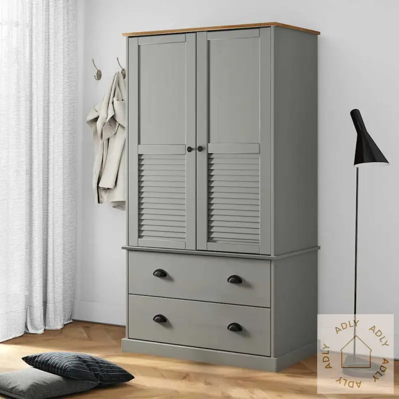 Garderobe Vigo Grå 90X55X170 Cm Heltre Furu