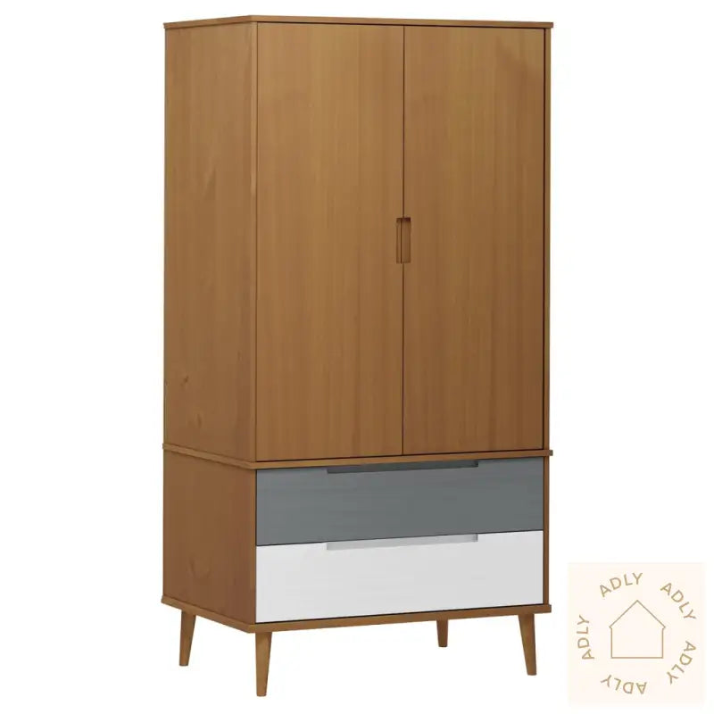 Garderobe Molde Brun 90X55X175 Cm Heltre Furu