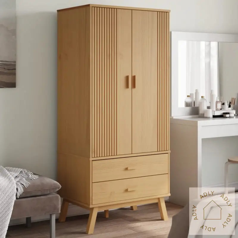 Garderobe Olden Brun 76,5X53X172 Cm Heltre Furu