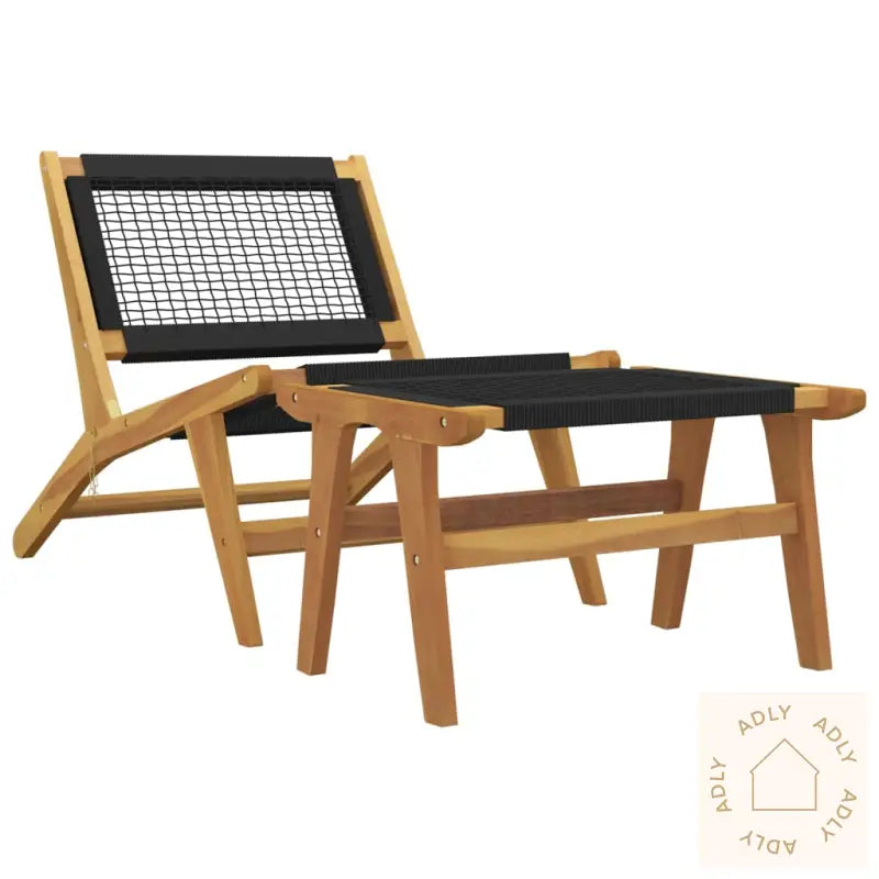 Hagestol Med Fotstøtte Heltre Teak Og Polyester