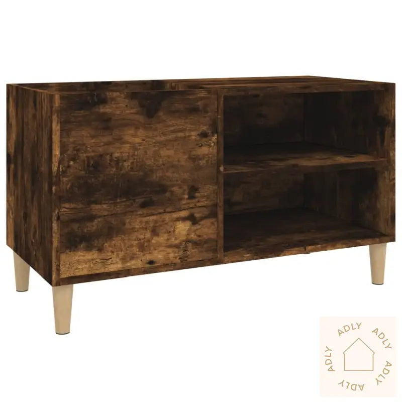 Hifi-Benk Røkt Eik 84,5X38X48 Cm Konstruert Tre