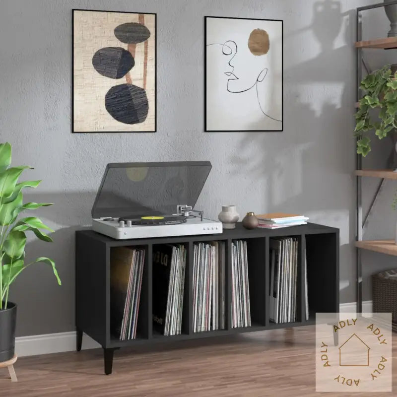 Hifi-Benk Svart 100X38X48 Cm Konstruert Tre