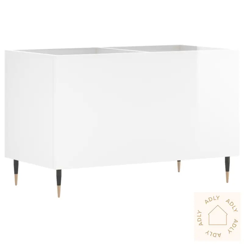 Hifi-Benk Høyglans Hvit 74,5X38X48 Cm Konstruert Tre