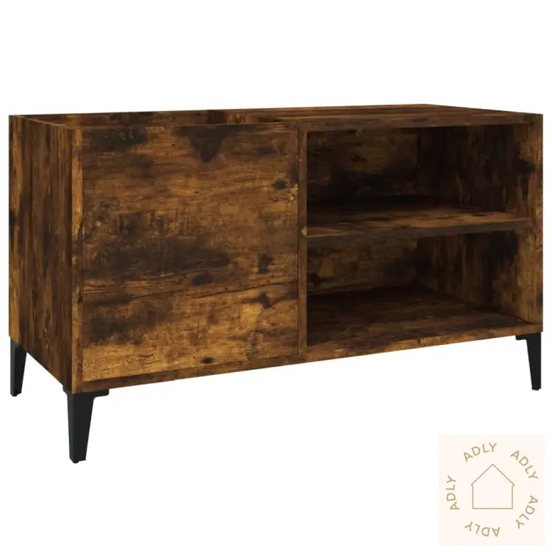Hifi-Benk Røkt Eik 84,5X38X48 Cm Konstruert Tre