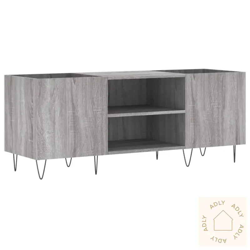 Hifi-Benk Grå Sonoma 121X38X48 Cm Konstruert Tre