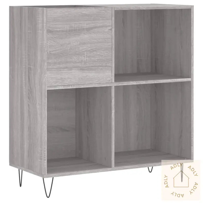 Hifi-Benk Grå Sonoma 84,5X38X89 Cm Konstruert Tre