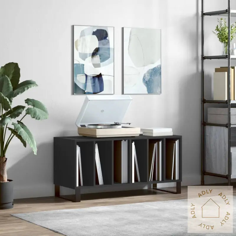 Hifi-Benk Svart 100X38X48 Cm Konstruert Tre