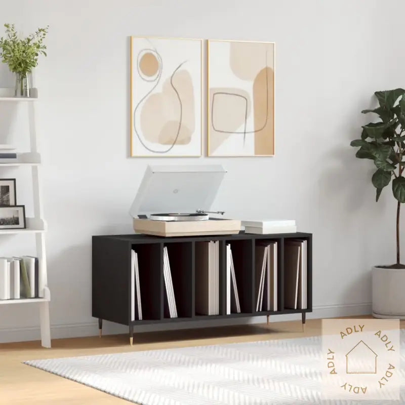 Hifi-Benk Svart 100X38X48 Cm Konstruert Tre