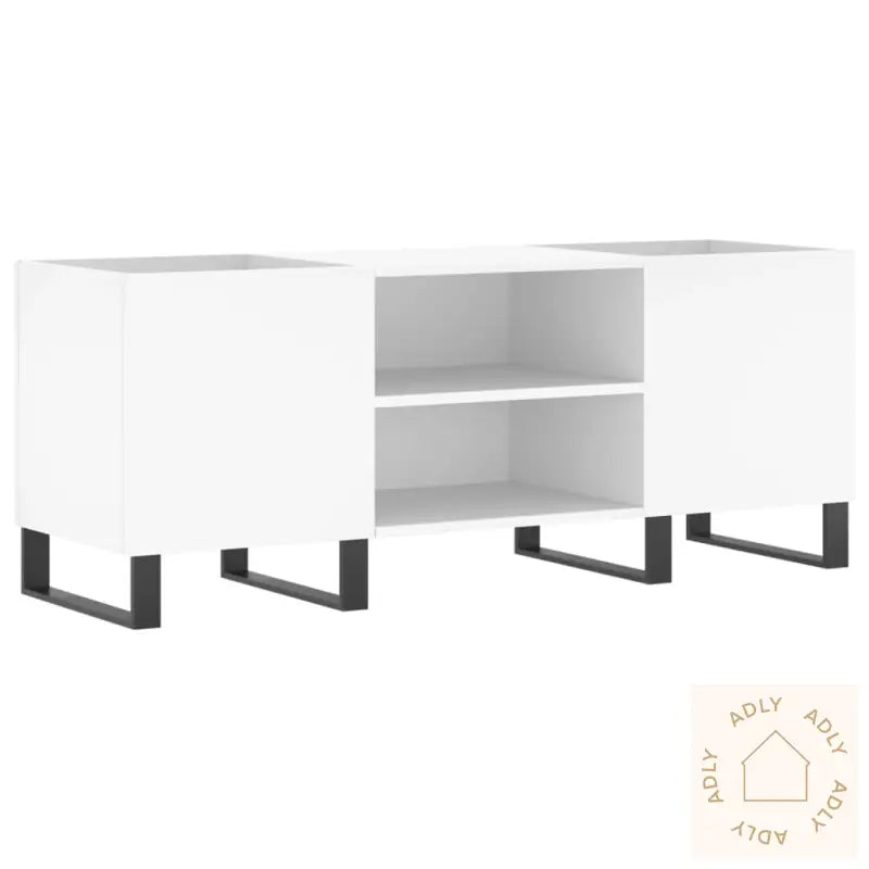 Hifi-Benk Hvit 121X38X48 Cm Konstruert Tre