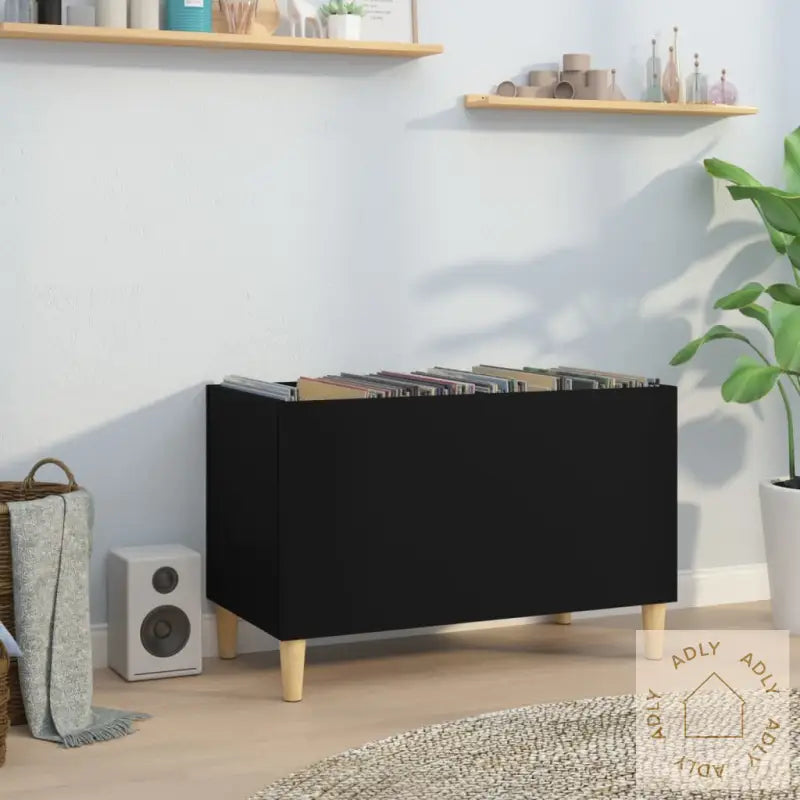 Hifi-Benk Svart 74,5X38X48 Cm Konstruert Tre